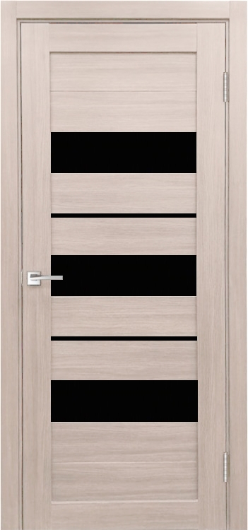 Фото Межкомнатная дверь Легенда X-7 тон Кремовая лиственница Остекление Лакобель черное