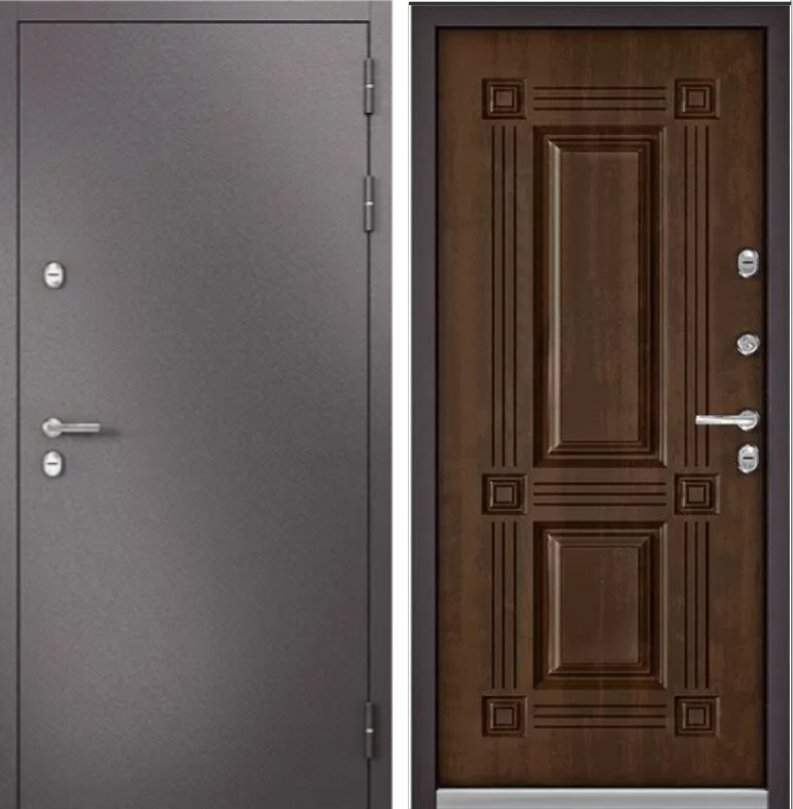 Фото Дверь Бульдорс TERMO STANDART MP БУКЛЕ шоколад/Орех грецкий 10T-104 DIS006935